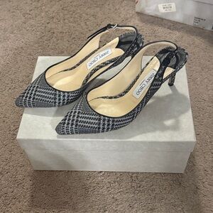 Jimmy Choo Houndstooth Black and White Heels